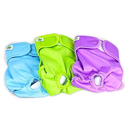 Reusable Dog Nappies - Sanitary Pet Diapers, Highly Absorbent, Machine Washable & Eco-Friendly, 3-Pack, Solid, Medium - PawsPlanet Australia