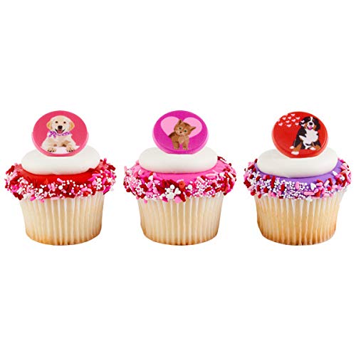 [Australia] - Puppy Dog Kitty Cat Cupcake Rings - 24 pc 