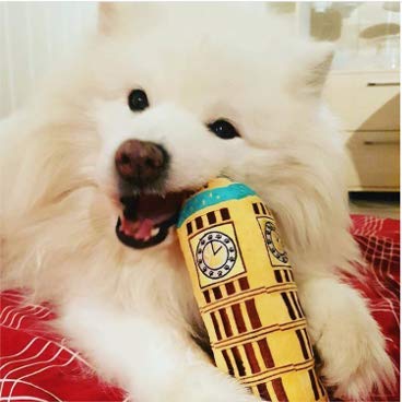 PetLondon British Big Ben London Clock Tower Plush Dog and Puppy Toy 6" With Squeaker, Landmark Parliament Cute Fun London Landmark UK Dog Interactive Toy - PawsPlanet Australia