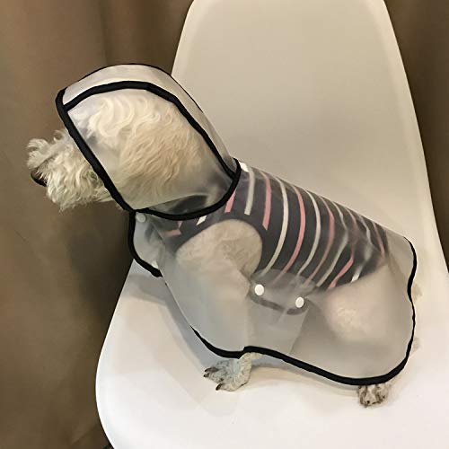 BbearT® Pet Raincoat, Dog Raincoat Poncho Ultra-Light Transparent Raincoat With Hood Waterproof Jackets Coats for Small Dogs Puppy (L: Back length 30cm, Black Side) L: Back length 30cm - PawsPlanet Australia