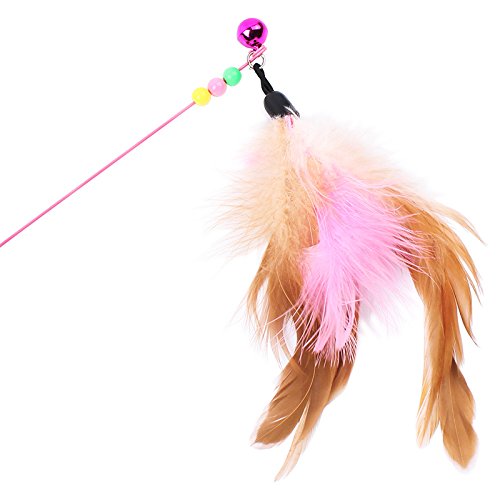 homewinner Cat Toys Feather Wand 100cm (39.4 inch) length – With Natural Feathers and Colorful small bell are Guaranteed to Drive Your Cat Wild 1 PACK. 1PACK - PawsPlanet Australia