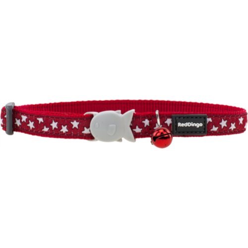 Red Dingo - Cat Collar Style White Stars on Red - PawsPlanet Australia