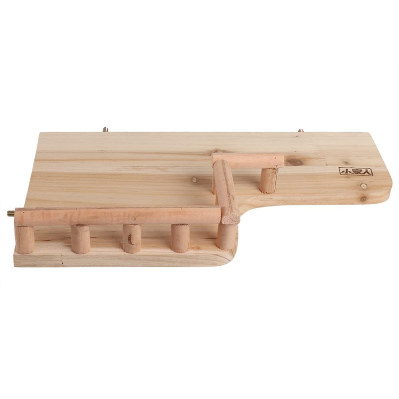 Fdit Hamster Platform Natural Wooden Small Animals Stand Platform Pet Springboard Climbing Toy with Railing for Chinchilla Guinea Pigs Small to Medium Birds - PawsPlanet Australia