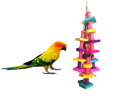[Australia] - Bird Parrot Chew Toy Wood Bite Cages Toys African Grey Bird Budgie, Cockatiel, Hammock, Macaw 