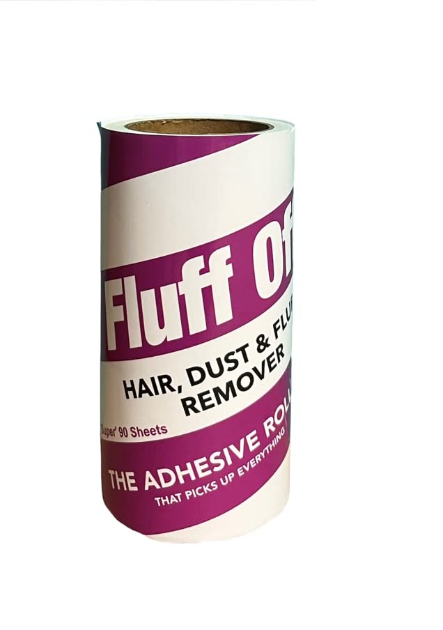 FLUFF OFF "Super Lint Roller Refills, 10 Pack of 90 Sheets Extra Sticky Lint Roller Refills for Clothes, Pet Hair and Furniture - Will fit most lint roller handles - 900 Sheets - PawsPlanet Australia
