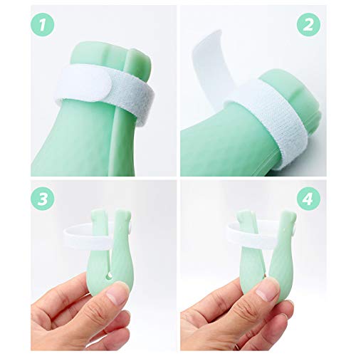 [Australia] - Fanme Anti-Scratch Boots Silicone Cat Shoes Boots Rubber Nail Cover Precaution Scratch Gloves Cat Paw Protector Pet Grooming Scratching Booties for Home Bathing Shaving Checking Treatment 