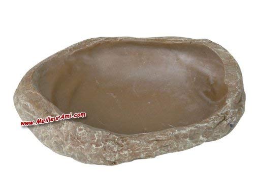 Trixie Reptile Steppe Rock Decoration Water and Food Bowl, 15 x 3.5 x 12 cm - PawsPlanet Australia