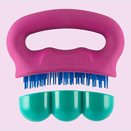 MOOKIEPET mookiemax Brush and Massager for Dogs and Large Cats. Berry Teal - PawsPlanet Australia