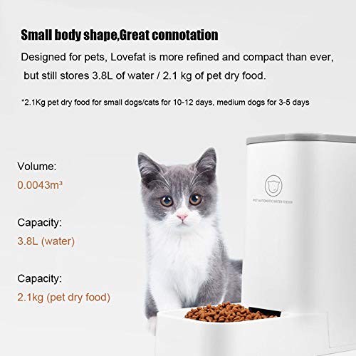 [Australia] - FUNLULA FUNLULA FUNLULA Pet Food Feeder and Water Feeder Self-Dispensing Gravity Automatic Dispenser Bundle Station Device Set for Large Middle Small Cats Dogs Kitten Puppy Feeder+Waterer 