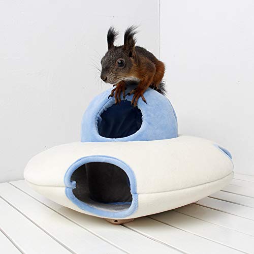 [Australia] - JanYoo Dwarf Hamster Tunnels Cute Accessories UFO Fleece Tubes Hideout Hanging Toys Cages for Gerbils Hedgehogs Small-Sized Animals 