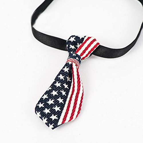 [Australia] - YCBDF 2Pcs A Pack Lovely Beautiful Festival Dog & Cat Gift USA American Flag Pet Dog & Cat Bow Tie and Necktie Collar 