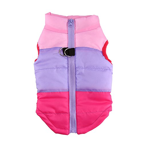 Idepet Dog Coat Waterproof Dog Sweater Winter Jacket for Dog Dog Clothes Dog Jacket Winter Coat Pet Coat Jacket XS SML Pink - PawsPlanet Australia