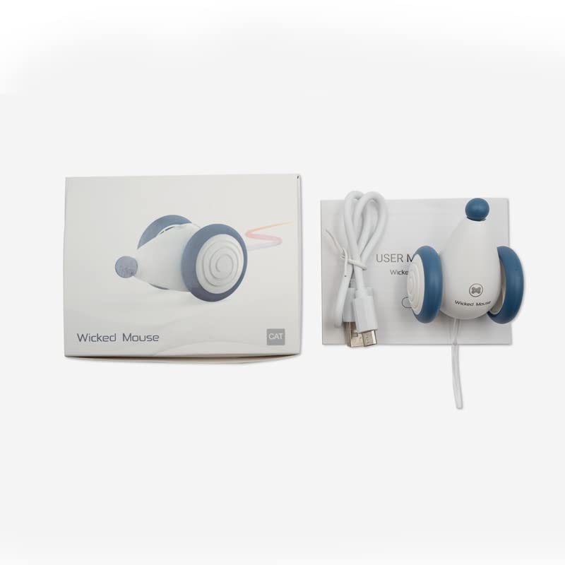 Cat toy electric toy mouse, toy mice for cats with light-up tail, interactive toy mouse with USB cable blue - PawsPlanet Australia