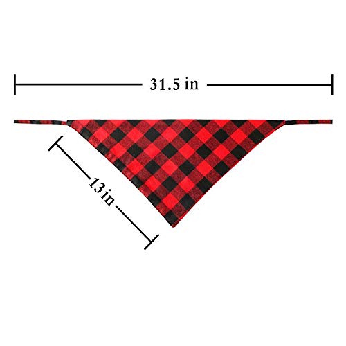 Pohshido 3 Pack Dog Buffalo Plaid Flannel Bandanas Scarfs Holiday Triangle Bibs Accessories for Small Medium Large Dogs Cats Puppies Pets, Red Black, Green and Navy Blue - PawsPlanet Australia