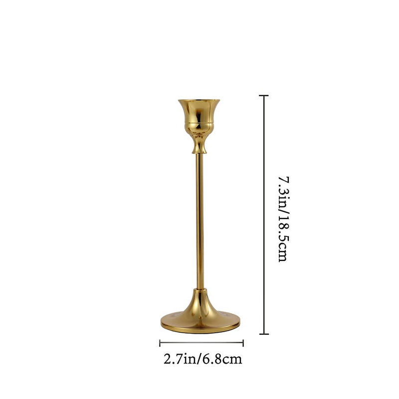 Vidisan Candlestick Holders Taper Candle Holders, 7.3In Set of 3,Gold Candlestick Holders Set, Coffee Dining Table Centerpieces Metal Candlesticks Stand Wedding Christmas Halloween Decoration 7.3 Inch - PawsPlanet Australia