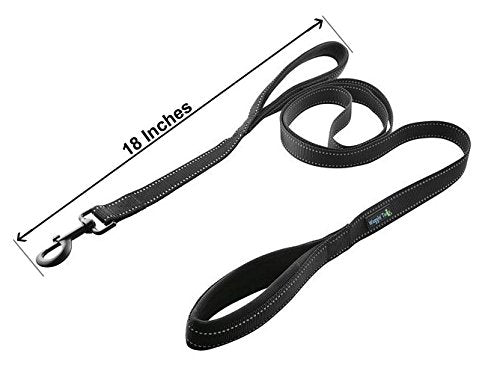 [Australia] - Wagtime Club Soft &Thick Dual Handle 6FT Dog Leash, Premium Strength Double Padded Handles - Vibrant Colors with Reflective Option Reflective Black 