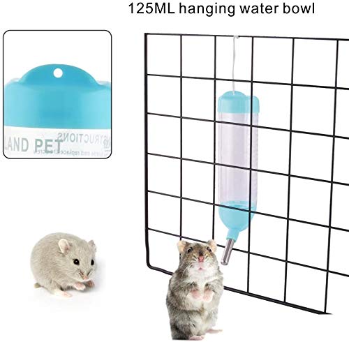 Jasa 1PCS 4oz Hamster Water Bottle, Hedgehog Supplies, 3 in 1 Food Bowl Small Animals Hamster Hideout Water Dispenser Automatic pet Bottle(125ML) Blue - PawsPlanet Australia