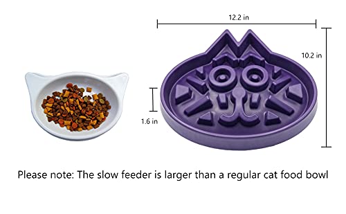 Simply Pets Online Slow Feeder Cat Bowl - Developed by UK Vets - Eco Friendly Bamboo - Large Size - Cat Puzzle Feeder Blue - PawsPlanet Australia