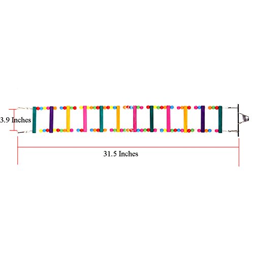 BWOGUE Wooden Chicken Flexible Ladder,Parrot Chicken Swing,Pet Toy S:Total Length:31.5" - PawsPlanet Australia