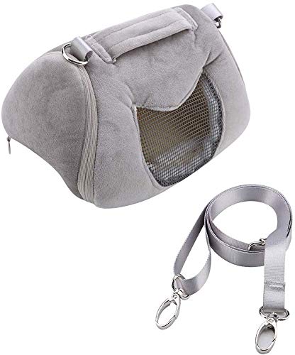 Litewood Guinea Pig Travel Carrier Bag Portable Hamster Outgoing Breathable Handbag Pouch with Adjustable Shoulder Strap Warm Nest for Hedgehog Chinchilla Sugar Glider Squirrel Small Animals Grey - PawsPlanet Australia
