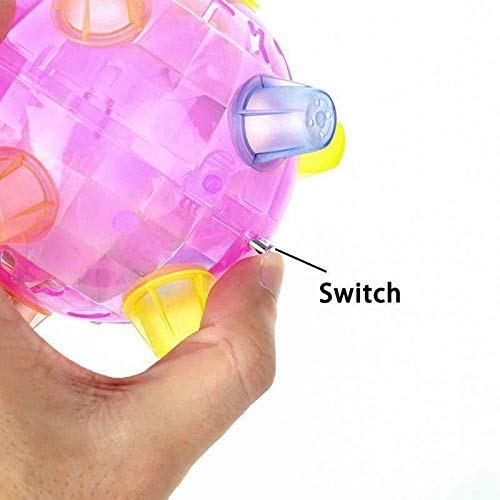 YUET Dog Ball LED Light Jumping Flashing For Pets Dogs Cats Toys Joggle Dancing Vibrating Changing Color Music Bounce Springball (Pink) Pink - PawsPlanet Australia