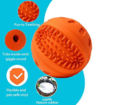 Chew Dog Toys,Squeak Chew Ball Natural Rubber Long Lasting Lndestructible Dog Chew Toys Multifunctional Teeth Cleaning and Gum Massage Fit Dog Toys for Puppy Medium Dog Large Tough Dog Toys - PawsPlanet Australia