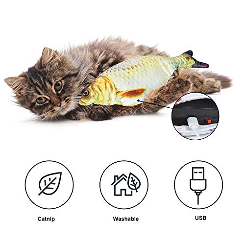 Hywean 2 Pack Catnip Fish Toys for Cats, Realistic Plush Funny Fish Toys Simulation Interactive Toys for Indoor Cats Pets, Perfect for Biting, Chew and Kicking (Color mixing) Color mixing - PawsPlanet Australia