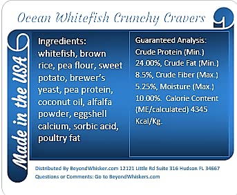 Ocean Whitefish Crunchy Cravers Cat Treats 4 oz. (NO Chemicals) Natural Cat Treats - PawsPlanet Australia