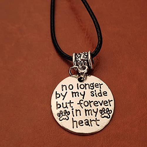 Memorial Necklace Jewellery Gifts No Longer by My Side But Forever in My Heart in Memory Gifts Family Friend Pet Loss Sympathy Memorial Gift - PawsPlanet Australia