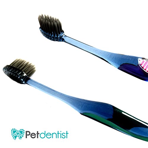 Petdentist Premium Cat Dog Toothbrush with Very Soft Bamboo Charcoal Dental Hygiene Brushes. Best for Bleeding Gums, Gingivitis Oral Care. Kind Pet Teeth Cleaning & Removing Tartar & Plaque Off Easily Pink - PawsPlanet Australia