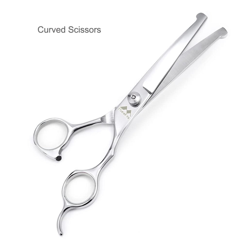 iSeaFly dog scissors with round tip, 5 in 1 dog scissors set, stainless steel cat grooming scissors, dog scissors set for full body, face, nose, and ear silver - PawsPlanet Australia
