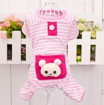 [Australia] - S-Lifeeling Puppy Clothes Dog Coat Jumpsuit Comfy Dog Pajamas Dog Shirt Stripes Pet Dog Clothes XS pink 