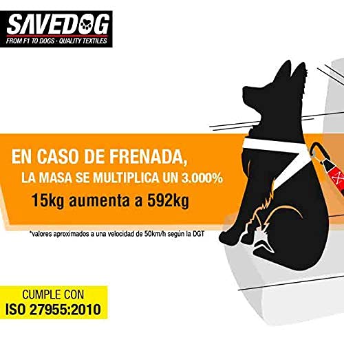 PONSA SAVEDOG. Dog seat belt. The safest harness on the market. Load capacity 1,000KG. Meets ISO 27955:2010 requirements. Ref.027172050102 volume - PawsPlanet Australia