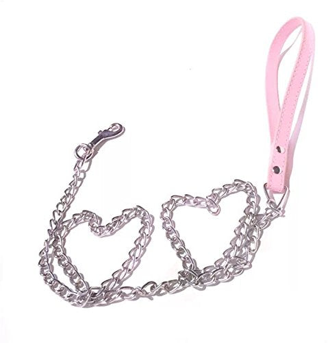 [Australia] - Goliton Medium¡¢Small-Sized Dog Chain & PU Handle Leash Pet Safety Collar P Chain Pink 