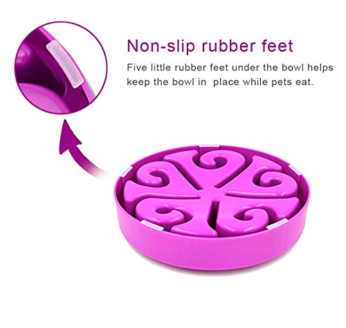 SUOXU Slow Feeder Dog Bowl, Medium Dog Food Bowls Labyrinth Interactive Puzzle Bowls, Slow Food, Bloat Stop, Anti-Swallowing, Extend Eating Time,Prevent Various Diseases Caused by Eating too Fast purple - PawsPlanet Australia