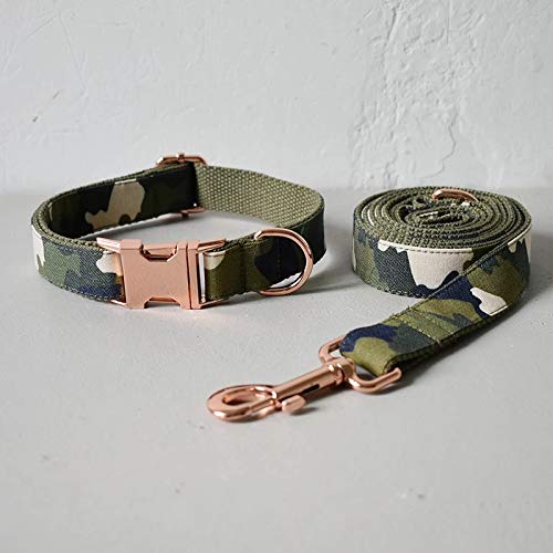 Stylish Handmade Camouflage Bow Collar & Lead Set - Dog Bowtie Collar and Lead - Detachable Bow Tie with Elastic Straps - Adjustable Collars for Dogs and Cats (Large) Large - PawsPlanet Australia