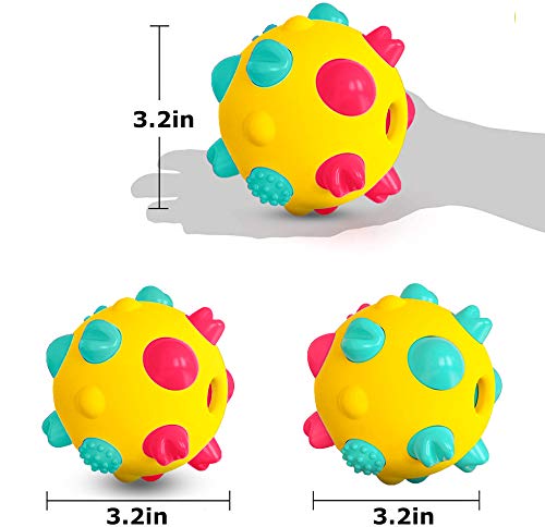 [Australia] - XIAOCAI Dog Toys Ball, Puppy Toys Chew Ball for Small Medium Dogs, Durable Interactive Dog Ball Aggressive Tooth Brush for Dog Tooth Cleaning Fetching, IQ Treat Training Blue 1 PCS 