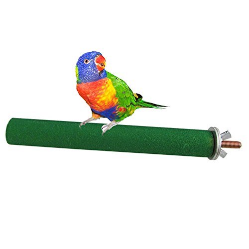 [Australia] - Wooden Bird Perch Cage Toy Colorful Parrot Stand Paw Claw Grinding Chew Toy Pet Bird Parrot Macaw African Greys Budgies Parakeet Cockatiels Conure Macaw Lovebird Finch Cage Accessories 7.09inch/18cm 