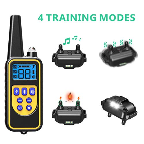 [Australia] - Dog Training Collar, Rechargeable Waterproof Dog Collar 2600ft Remote Range Dog Trainer Collar with Beep Vibrating for Large Medium small Dogs, Electronic Dog Training collar E-Collar for 3 dogs 880V, 1 Transmitter + 3 Receivers 