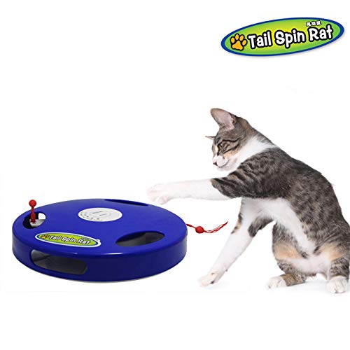 [Australia] - Buyter Electric Vocal Funny Cat Turntable Automatic Multi-Position Pet Tail Spin Rat Toys 