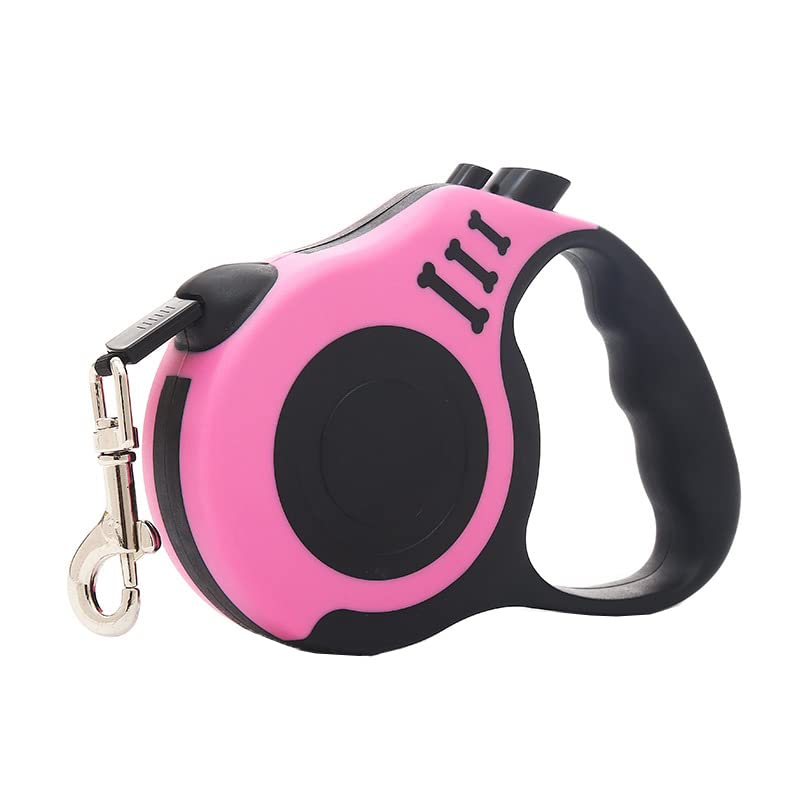 Retractable Dog Leash 360° Tangle Free Harness with Non-Slip Handle Extendable Nylon Leashes Adjustable Puppy Harness for Dog Training Walking Jogging 15-20kg Pink Rose - PawsPlanet Australia