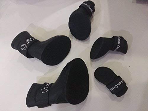 [Australia] - Pesp Cute Little Pet Dog Puppy Rain Snow Boots Shoes Booties Candy Colors Rubber Waterproof Anti-Slip Black 2# (4.5cm x 3.5cm / 1.77" x 1.38") 