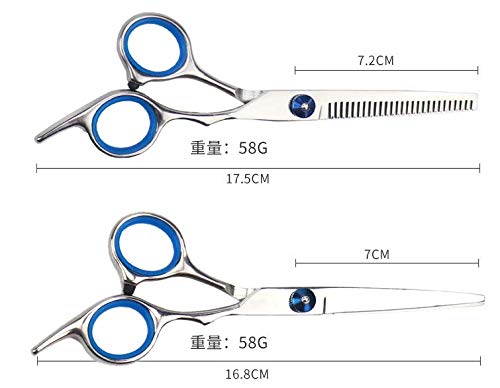 WUWYOUWL Pet Grooming Scissors Set, 3 Pieces Stainless Steel Pet Trimmer Kit Used for Dog Cat and More Pets, Thinning Shear, Straight Scissors, Grooming Comb (Blue) Blue - PawsPlanet Australia