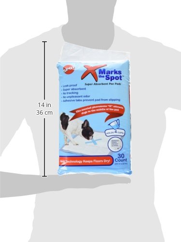 [Australia] - SPOT X Marks The Extra Absorbent Pee Pads | Puppy Pads | Puppy Pads with Adhesive | Training Pads | Dog Pads | Dog Pee Pads | Dog Potty Pads | Adhesive Strips | 22"X22" | 30 CT 