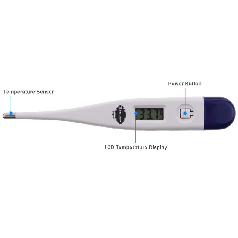 Brannan Digital Vets Thermometer For Pet Owners of Dogs Cats Horses Animals With FREE Veterinary Hobday's Spec Chart - PawsPlanet Australia