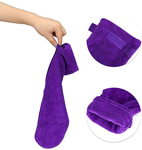 HANGYAN 2 Pack Dog Drying Mitts, Dog Towel Glove, Ultra Absorbent Microfiber Pet Purple - PawsPlanet Australia