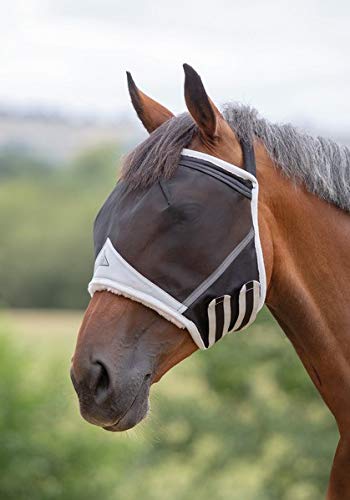 Shires Fine Mesh Earless Fly Mask Black Pony - PawsPlanet Australia