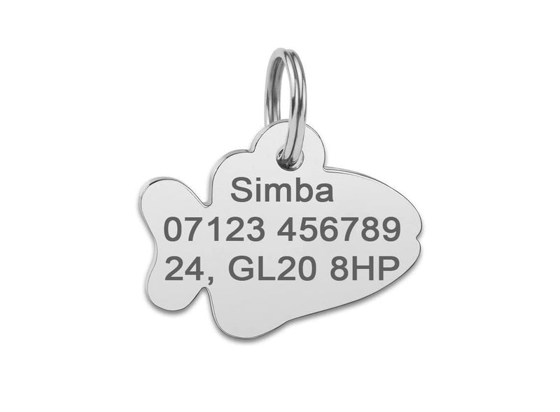Do Not Feed Cat Collar with Personalised Engraved Fish Shaped ID Pet Tag (Blue) Blue - PawsPlanet Australia