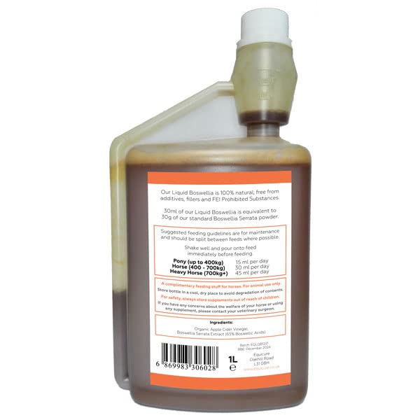 Equicure Liquid Boswellia For Horse/Pony (1 Litre) - PawsPlanet Australia