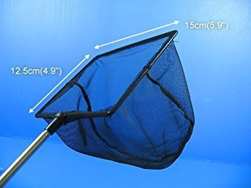 [Australia] - Aquarium Adjustable Fish Net 5.9"x4.9" Fine Mesh Stainless Steel Handle Shrimp 